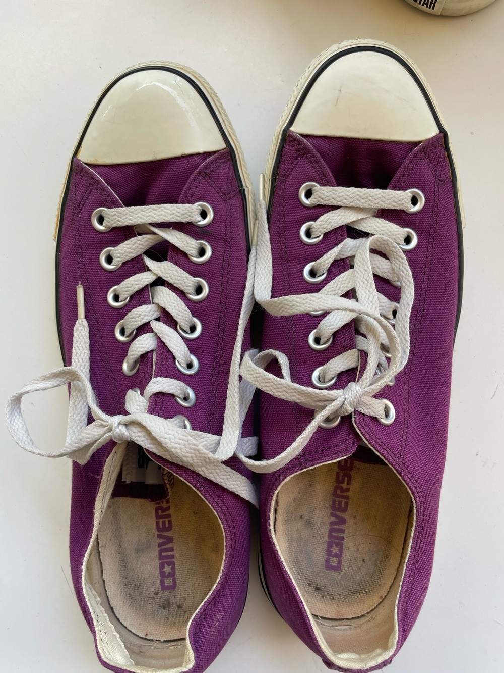 Converse Purple Low-Top Canvas Sneakers with White Accents